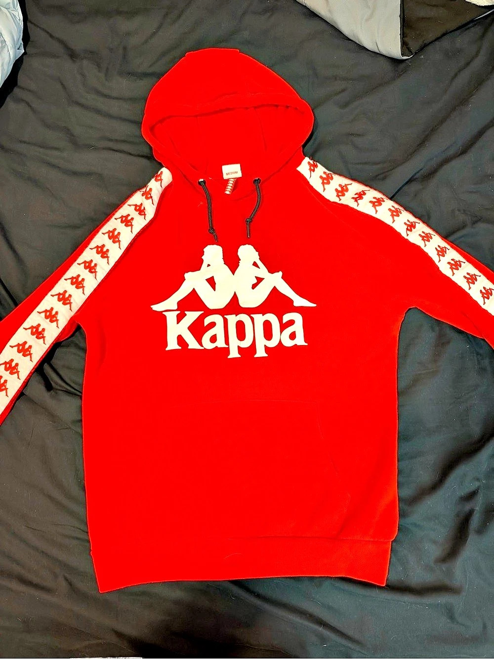 Kappa Banda Anniston Hoodie Red White Size Medium